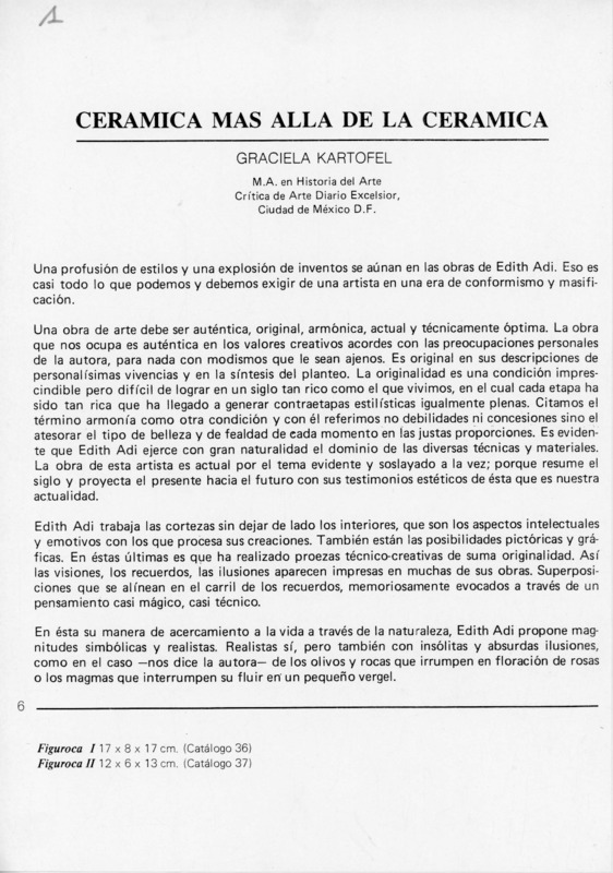 טקסט, Edith Adi (1983), עידית עדי, תערוכת יחיד, Galeria Kin (Mexico City), 1983, Galeria Kin - 1983 - עידית עדי - טקסט תערוכה.pdf