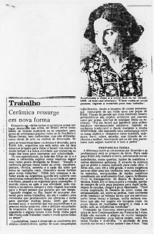 עיתונות, Edith Adi (1974), עידית עדי, תערוכת יחיד, Galeria Intercontinental (Rio de Janeiro), 1974, Galeria Intercontinental - 1974  - עידית עדי - עיתון לא ידוע.pdf
