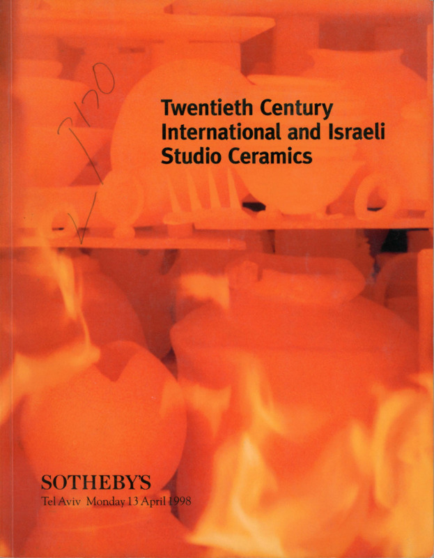 Catalogue for the auction Twentieth Century International and Israeli Studio Ceramics by Sotheby's